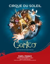paris, france opens november 4, 2011 - Cirque du Soleil