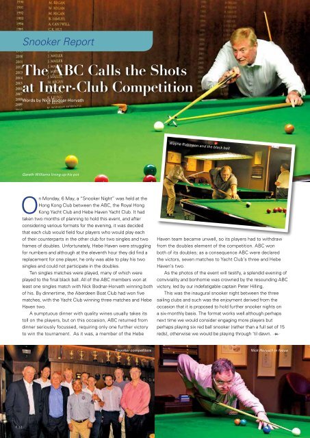 June 2013 Issue - the Aberdeen Boat Club