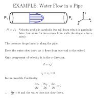 EXAMPLE: Water Flow in a Pipe