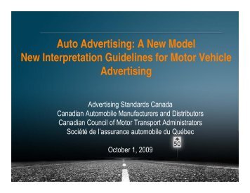 Auto Advertising - Advertising Standards Canada