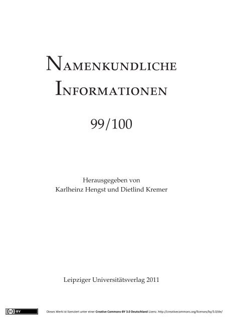 Namenkundliche Informationen