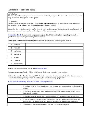 Economies of Scale and Scope - tutor2u | Economics