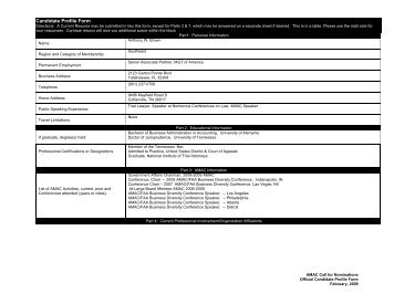 Candidate Profile Form - AMAC