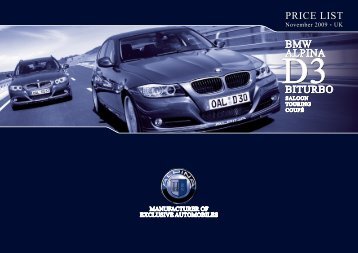 BITURBO BITURBO BMW ALPINA PRICE LIST