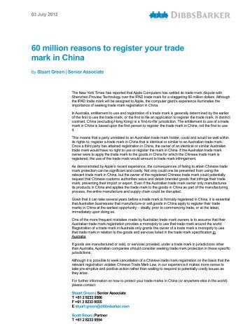 60 million reasons to register your trade mark in China - DibbsBarker