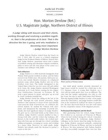 Hon. Morton Denlow (Ret.) U.S. Magistrate Judge, Northern ... - Jams