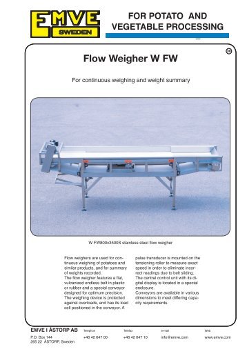 Flow Weigher W FW - Emve
