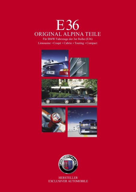 ORIGINAL ALPINA TEILE - BMW E36 Teilenummern