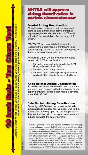 Airbag On/Off Sell Sheet - AOI Electrical, LLC