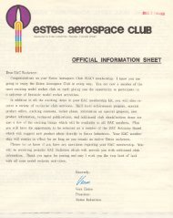 Estes Aerospace Club Information Sheet