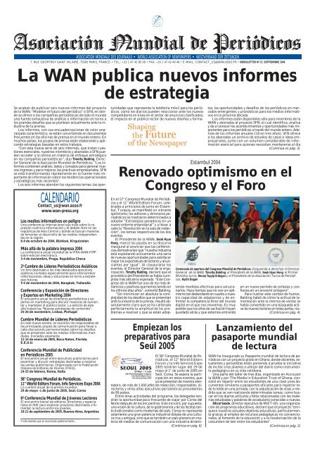 La WAN publica nuevos informes de estrategia - World Association ...
