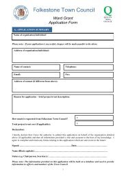 Ward Grant Application Form - Folkestone Town Council