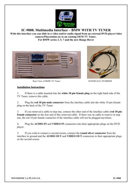 IC-9008. Multimedia Interface â€“ BMW WITH TV TUNER - Novosonic