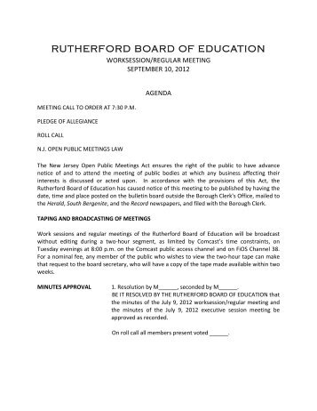 September 10 - Rutherford Public Schools