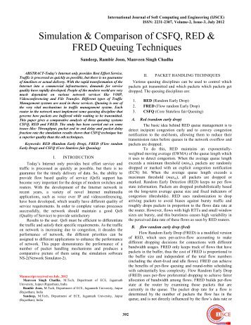 Simulation & Comparison of CSFQ, RED & FRED Queuing ...