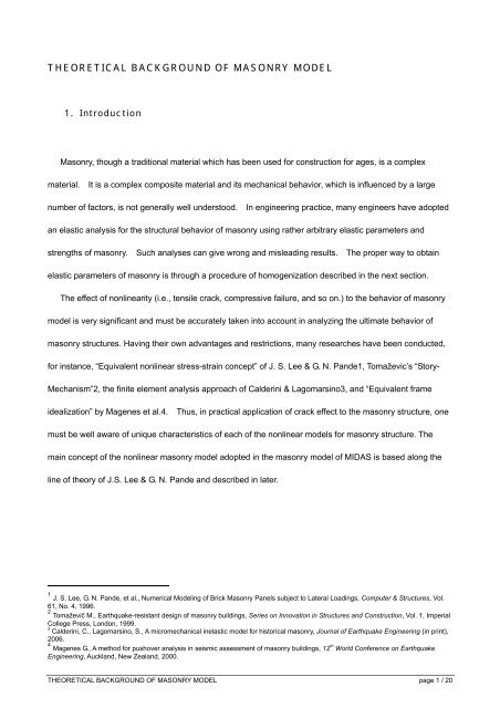 THEORETICAL BACKGROUND OF MASONRY MODEL