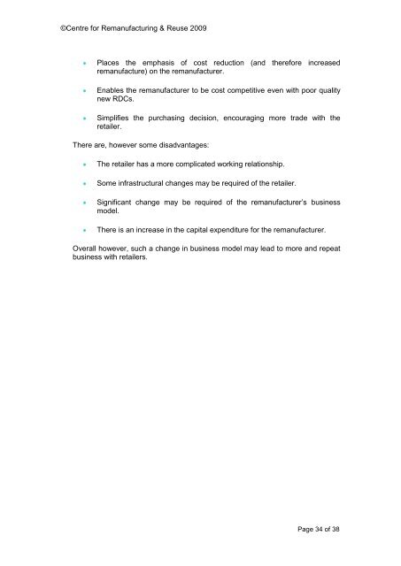 Report on the remanufacturing of refrigerated display cabinets