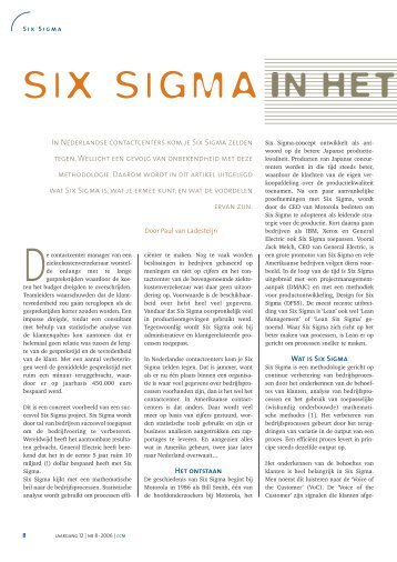 Six sigma in het contactcenter - Callcenter Makelaar