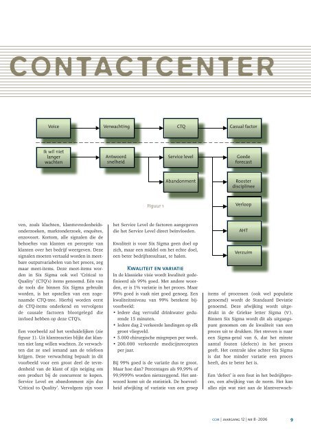 Six sigma in het contactcenter - Callcenter Makelaar