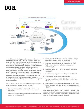 Carrier Ethernet - Ixia