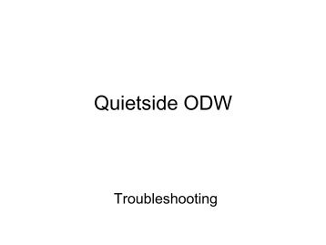 Trouble Shooting Guide - Quietside