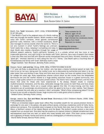 BA^A Revie,s - BAYA: Bay Area Young Adult Librarians