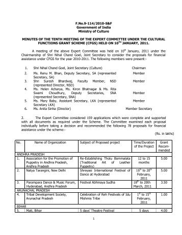 MINUTES OF 10TH MEETING OF CFGS