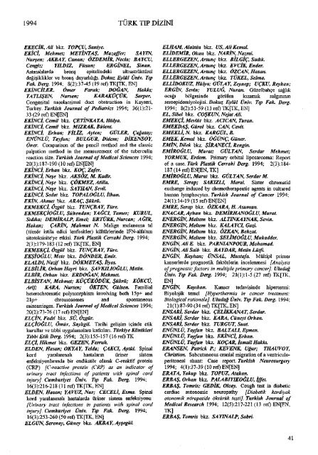 TÃ¼rk TÄ±p Dizini 1994 - ULAKBÄ°M Ulusal Veri TabanlarÄ±