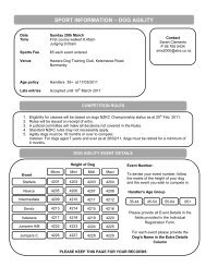 SPORT INFORMATION â DOG AGILITY - Sport Taranaki