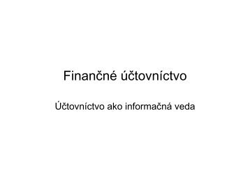 FinanÄnÃ© ÃºÄtovnÃ­ctvo