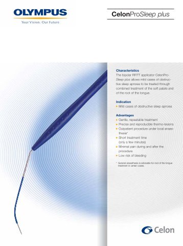 CelonProSleep plus product brochure - Olympus