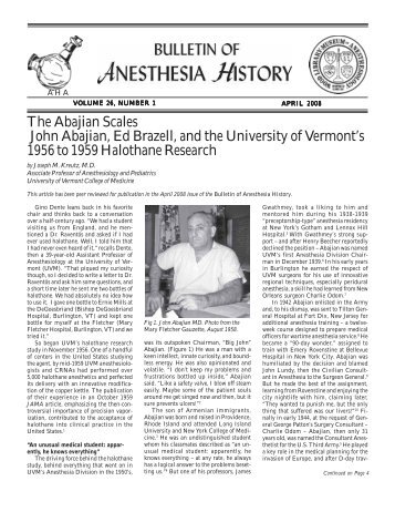 April 2008 - Anesthesia History Association