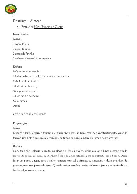 Guia de receitas encadeadas - Lipor