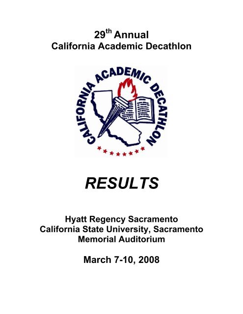 RESULTS - California Academic Decathlon