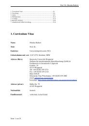 1. Curriculum Vitae - Zentrum für interdisziplinäre Sprachforschung ...