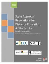 State Approval Regulations for Distance Education ... - WCET - WICHE