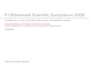 P-I BrÃ¥nemark Scientific Symposium 2009 - Nobel Biocare