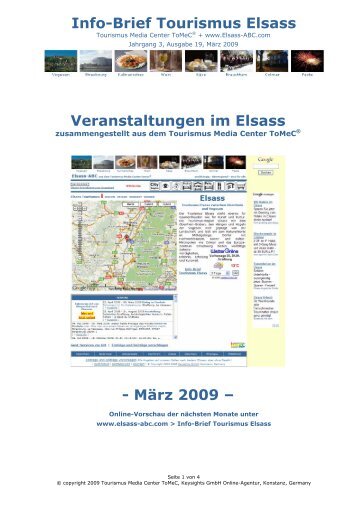 Info-Brief Tourismus Elsass Veranstaltungen im Elsass - MÃ¤rz 2009 â