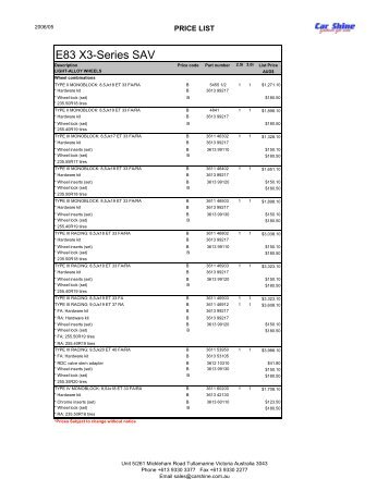 ACS E83 Price List.pdf - Car Shine