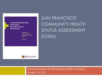 CHSA Health Commission Presentation on 10/16/2012