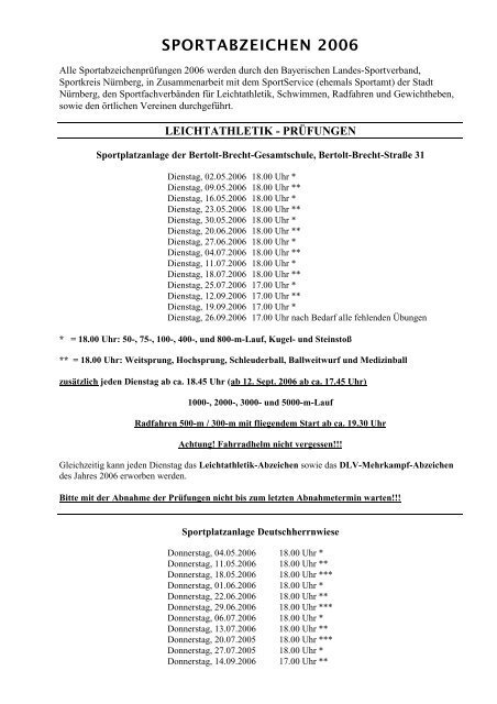 SPORTABZEICHEN 2006