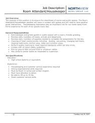 Job Description: Room Attendant/Housekeeper - Eagle Crest Resort