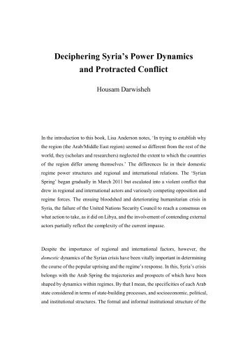 Deciphering Syria's Power Dynamics and Protracted Conflict