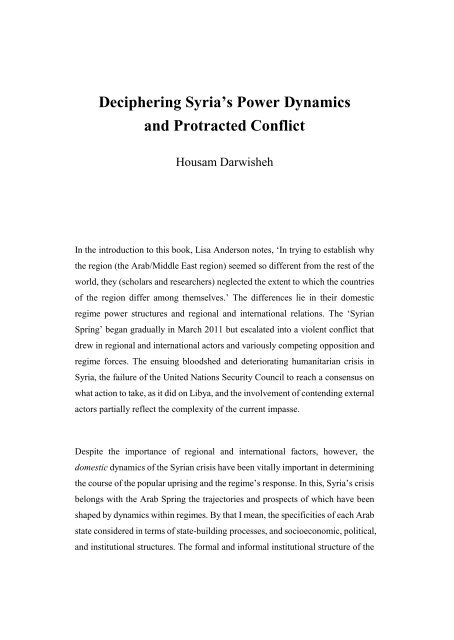 Deciphering Syria's Power Dynamics and Protracted Conflict