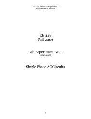 EE 448 Fall 2006 Lab Experiment No. 1 Single Phase AC Circuits