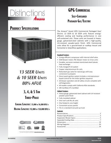 Product SPecificationS - Amana