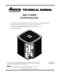 condensing unit specifications - Amana