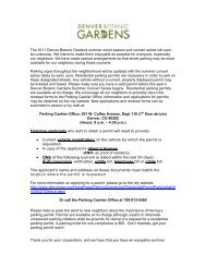 Dear Valued Neighbor: - Denver Botanic Gardens