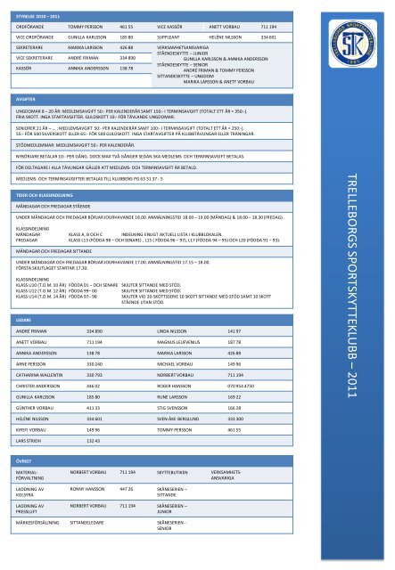 LÃ¤nk - Program fÃ¶r vÃ¥ren 2011 - Trelleborgs Sportskytteklubb