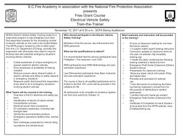 Course Registration Form - South Carolina Fire Academy